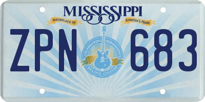 MS license plate ZPN683