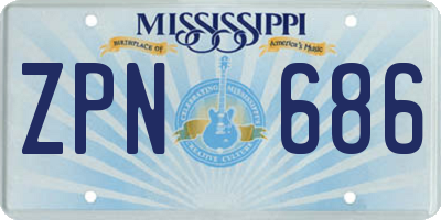 MS license plate ZPN686