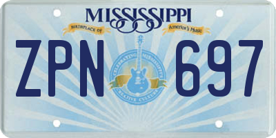 MS license plate ZPN697