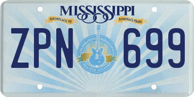 MS license plate ZPN699