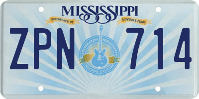 MS license plate ZPN714