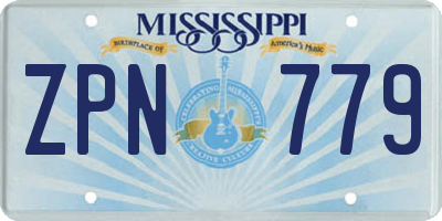 MS license plate ZPN779