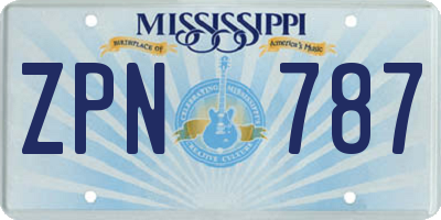 MS license plate ZPN787
