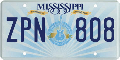 MS license plate ZPN808