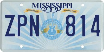 MS license plate ZPN814