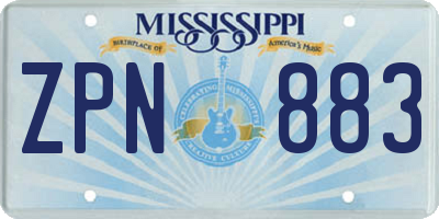 MS license plate ZPN883
