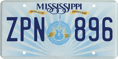 MS license plate ZPN896
