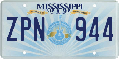 MS license plate ZPN944