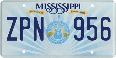 MS license plate ZPN956