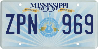 MS license plate ZPN969