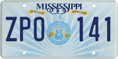 MS license plate ZPO141