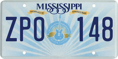 MS license plate ZPO148