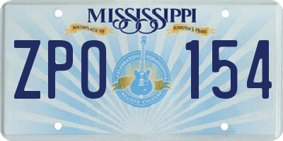 MS license plate ZPO154