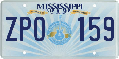 MS license plate ZPO159