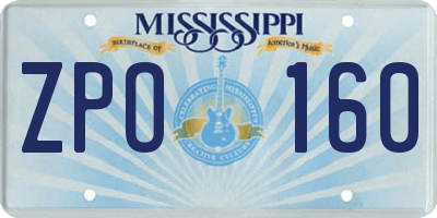 MS license plate ZPO160