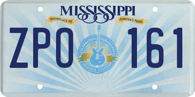 MS license plate ZPO161