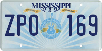 MS license plate ZPO169
