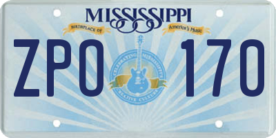 MS license plate ZPO170