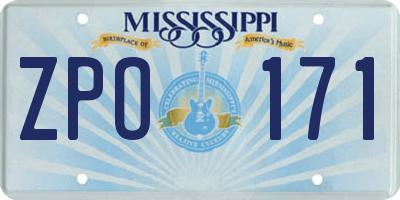 MS license plate ZPO171