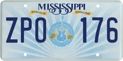 MS license plate ZPO176
