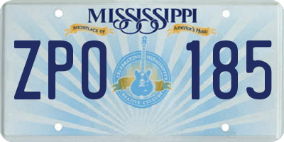 MS license plate ZPO185