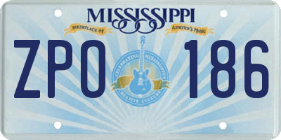 MS license plate ZPO186