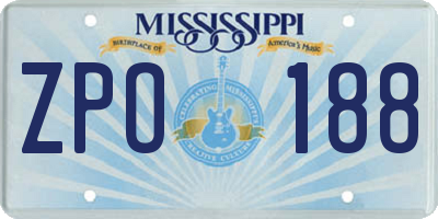MS license plate ZPO188