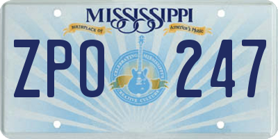 MS license plate ZPO247