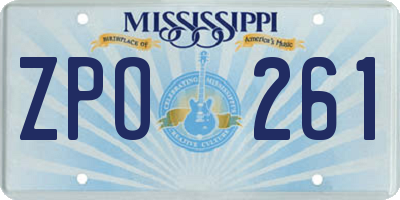 MS license plate ZPO261