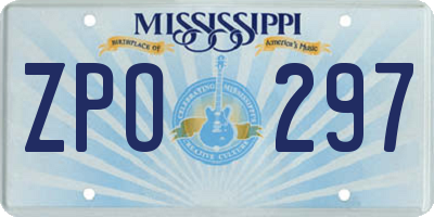 MS license plate ZPO297