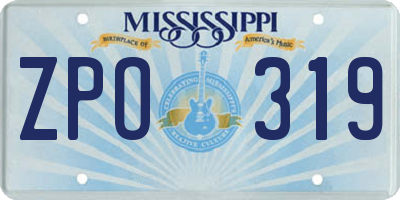 MS license plate ZPO319