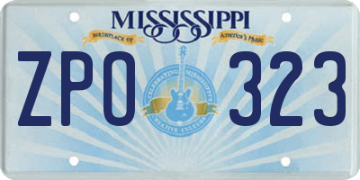 MS license plate ZPO323
