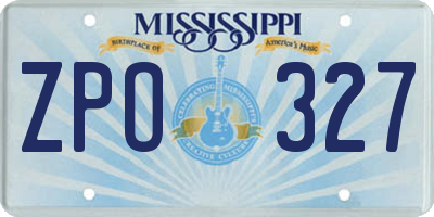 MS license plate ZPO327