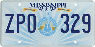 MS license plate ZPO329