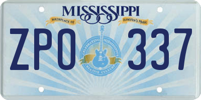 MS license plate ZPO337