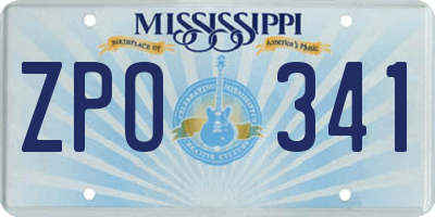 MS license plate ZPO341