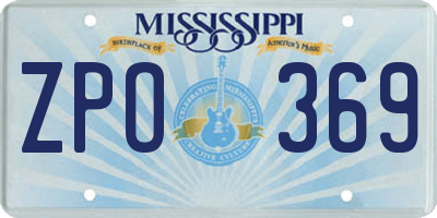 MS license plate ZPO369