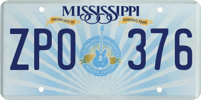 MS license plate ZPO376