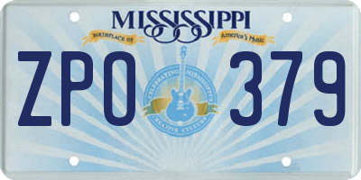 MS license plate ZPO379