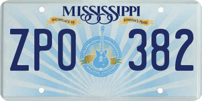 MS license plate ZPO382