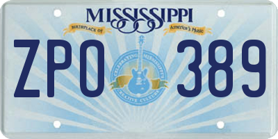 MS license plate ZPO389