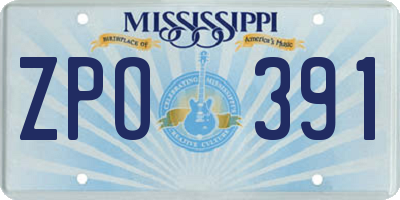 MS license plate ZPO391