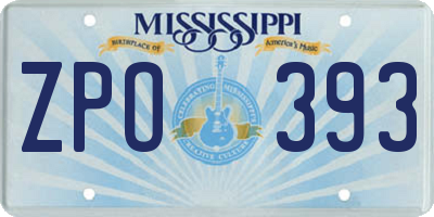 MS license plate ZPO393