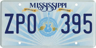 MS license plate ZPO395