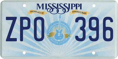 MS license plate ZPO396