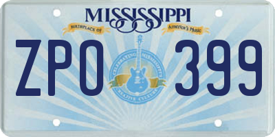 MS license plate ZPO399