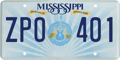 MS license plate ZPO401