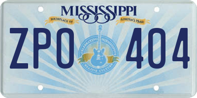 MS license plate ZPO404