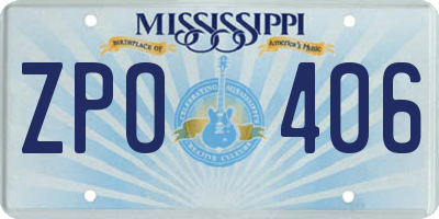 MS license plate ZPO406