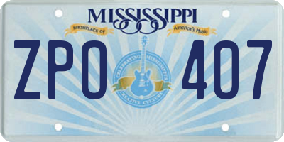 MS license plate ZPO407
